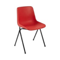 Chaise de cantine empilable en polypropylène plastique, structure en acier chromé, revêtement en poudre, durable, légère, 8 couleurs pour restaurant