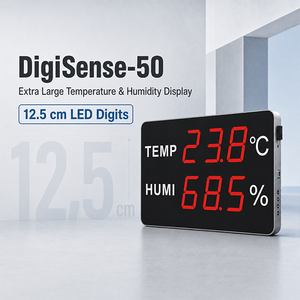HUATO DigiSense 50 LED Temperature Humidity Display Monitor Extra Large 12.5 cm <b>Digits</b> for Workshop Laboratory Warehouse - Product Image 4