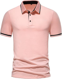 T-shirt polo de golf régulier de couleur unie de haute qualité pour homme Chemises polo grande taille en tricot de coton imprimé avec logo personnalisé pour homme - Product Image 3