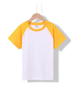 Camiseta para niños 100% algodón liso logotipo personalizado estampado mangas raglán ropa niños camiseta a juego de colores para hombres - Product Image 2