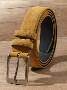 Cinturones de cuero genuino de moda de negocios hebilla desdentada cinturón informal regalo ajustable personalizado - Product Image 3