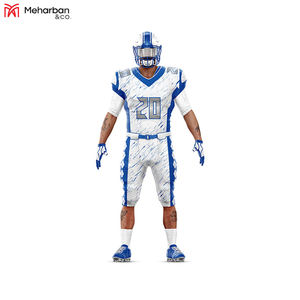 ชุดยูนิฟอร์มอเมริกันฟุตบอลแบบขายส่ง ปักลายตามสั่ง ระบายอากาศได้ดี ไซส์พลัส  ชุดกีฬาแบบซับลิเมชั่นเต็มตัว - Product Image 3