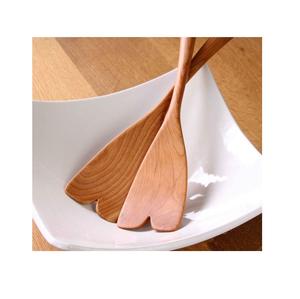 Best Selling Long Handle Acacia Wood Salad Utensils Set Popular Style Wooden Serving Tools for Parties <b>Mirrored</b> Polish - Product Image 3