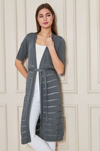 Cárdigan largo de Primavera de manga corta para mujer, ropa informal, ropa de playa, Poncho de servicio ODM OEM personalizable - Product Image 2