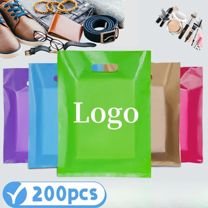 Vente en gros Sacs à provisions personnalisés LDPE HDPE découpés à l'emporte-pièce Sacs en plastique avec logo imprimé bon marché avec poignée - Product Image 6