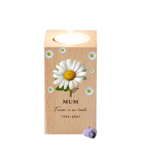 Portavelas de madera impreso personalizado, regalo conmemorativo para funeral, pérdida de mascotas o recuerdo de seres queridos hecho en Vietnam - Product Image 2