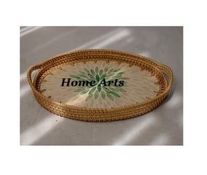 Plateau de service en bois massif avec poignées en fer Plateau de service en forme de rectangle de taille personnalisée à bas prix - Product Image 4