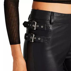 High-Quality Women's Leather <b>Pants</b> with Zippers - Stylish, Comfortable, and Durable for Fashionable and Everyday Wear - Product Image 5