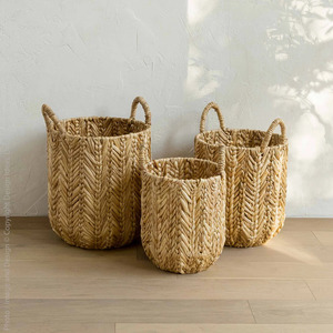 Venta al por mayor cesta de jacinto de agua natural hecho a mano ecológico duradero ligero organizador decorativo de Vietnam - Product Image 4