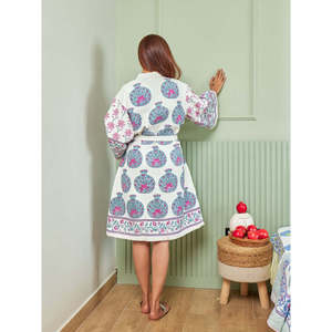 Peignoir en coton Suhani - Uni, longueur genou, respirant et thermique, fermeture à nouer, taille unique - Product Image 6