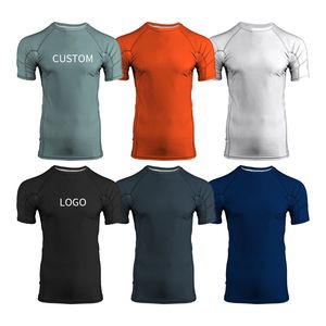 Atlético personalizado Slim Fit Fitness ropa deportiva al por mayor hombres ropa de entrenamiento gimnasio manga corta correr secado rápido camiseta - Product Image 2