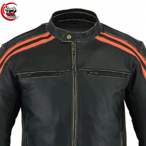 2025 nouveauté hommes haute qualité en cuir PU veste Design de Style de rue avec col montant pour moto Style toile tissu - Product Image 1