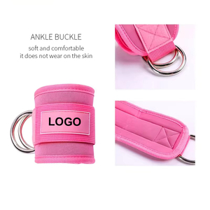 Vente chaude, sangles de cheville de haute qualité pour l'entraînement, en matériau PU, sangles de cheville pour la salle de sport avec machines à câbles, logo personnalisé possible - Product Image 6