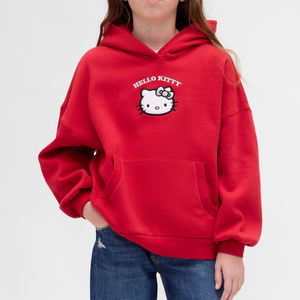 Sudadera con Capucha para Niñas, Informal, de Felpa Suave y Cómoda, de Color Sólido, Estilo Holgado, con Hombros Caídos - Product Image 2