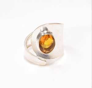 Handmade Oval Citrine Ring 925 Sterling <b>Silver</b> Birthstone Jewelry Elegant Gift For Women Boho Design - Product Image 1