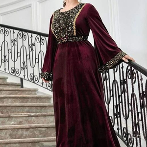 TRENDY---STYLISH & BEAUTIFUL FLOOR-LENGTH DRESS EMBELLISH ELEGANT CRYSTAL GLASS BEADS,DABKA WORK for Party-WEAR @ 2022 - Product Image 1