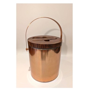 Cubo de Hielo de Acero Inoxidable de Doble Pared, Cubo de Hielo Aislado con Tapa, Diseño Martillado - Product Image 1