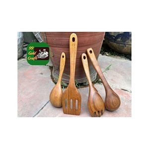 CUILLÈRE EN BOIS NATUREL FABRIQUÉ À LA MATÉRIAU ÉCOLOGIQUE POUR MÉLANGER LA CUISSON ET SERVIR LES ALIMENTS DANS LA CUISINE DOMESTIQUE OU L'HÔTEL - Product Image 2