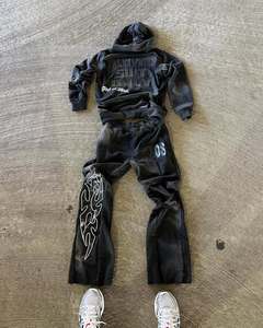 Vente chaude Impression en silicone personnalisée et impression DTG Survêtement de style de rue pour hommes en polaire personnalisée et lourde - Product Image 3