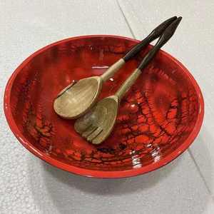 Bandeja Rectangular de Madera Premium con Patrón de Esmalte Colorido, Artesanía Única de la India, Plato Rústico para Servir, Elegante Bandeja de Madera Hecha a Mano para Cocina - Product Image 1