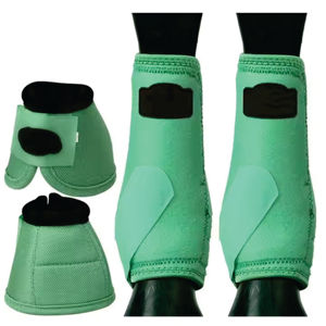 Gran oferta, botas de caballo de neopreno con correa cruzada ajustable para tendón de carreras, delanteras y traseras para productos para el cuidado de los caballos - Product Image 1