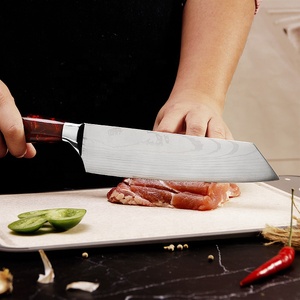 Venta al por mayor personalizado de alta calidad OEM ODM servicio profesional Chef cuchillo de cocina diseño único de Damasco patrón para la hoja - Product Image 6