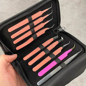 Pince à épiler pour artistes en extensions de cils, pointes antidérapantes, en acier inoxydable de qualité A+, avec grip en fibre, antistatique, durable, SHEARS BEAUTY - Product Image 4