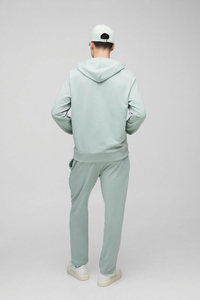 Nouvelle mode Sage coupe régulière solide léger sweat à capuche et jogger ensemble respirant unisexe entraînement logo personnalisé broderie survêtement - Product Image 3