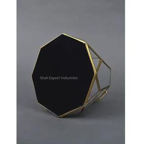 Lanterne à bougie ouragans en verre faite à la main avec cadre en métal doré pour les décorations de mariage et d'événements - Product Image 5