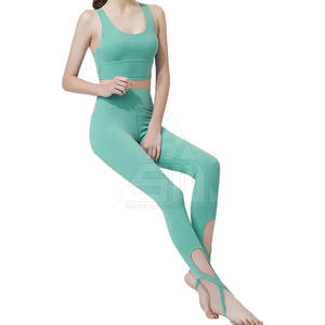 <b>High</b>-<b>Waist</b> Breathable <b>Tummy</b> <b>Control</b> Sports Yoga Pants Solid Women's Spandex/Polyester <b>with</b> Logo Elastic <b>Waist</b> Yoga <b>Leggings</b> - Product Image 3