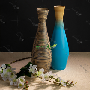 Jarrón de bambú de contraste artístico natural de estilo vintage de proveedor, decoración de estante de exhibición para sala de estar, adorno - Product Image 1