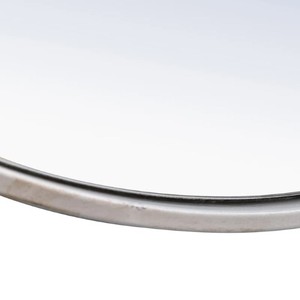 Espejo de pared con marco de Metal plateado contemporáneo, acento decorativo moderno elegante para el diámetro de la sala de estar, eternidad - Product Image 5