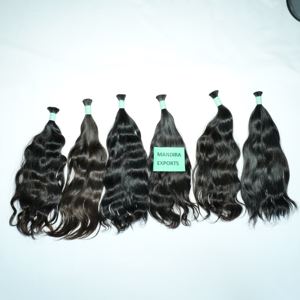 Les prolongements de cheveux indiens de temple noir de Vierge pure desserrent la vague superbe naturelle profonde chimiquement traitée vagues bouclées en vrac abordables - Product Image 6