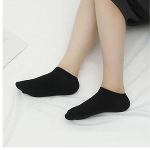 <b>Black</b> No Show Ankle <b>Socks</b> Solid Color Breathable Knitted Casual Summer <b>Socks</b> for Adults Thin Cotton - Product Image 1