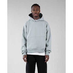 Sweat-shirt à capuche pour homme, bleu foncé, uni, lourd, manches longues, Trackstar, OEM, marque privée - Product Image 4