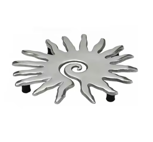 Salvamanteles de metal de alta exigencia de Color plateado con borde de diseño antiguo moderno elegante de forma redonda - Product Image 5