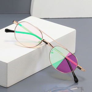 Lunettes de soleil Sunray Fashion, monture intégrale en métal, film coloré haut de gamme, verres polarisés UV400, protection UV400, ovales transparentes - Product Image 2