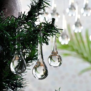 Lustre en forme de larme en verre clair de qualité supérieure fait à la main ornements d'arbre de Noël cadeau en gros CL-122 - Product Image 1