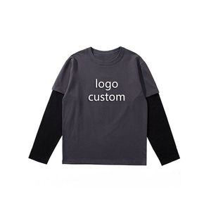 Alta calidad 100% algodón lavado ácido boxy fit camisetas de hombre Streetwear Boxy doble manga logotipo personalizado impreso camiseta unisex - Product Image 1