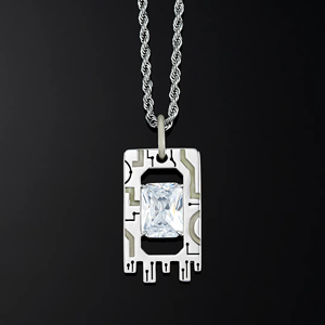 Collar con Colgante de Diamantes Estilo Hip Hop, Chapado en Oro, Aleación, Diseño Personalizado OEM ODM - Product Image 1