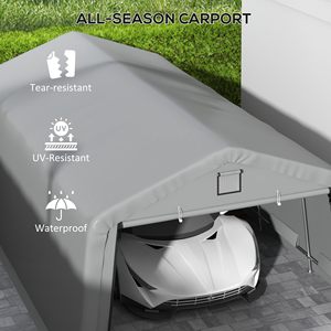 Tente d'auvent de garage portable robuste avec 2 fenêtres de ventilation et grande <span class=keywords><strong>porte</strong></span> <span class=keywords><strong>pour</strong></span> <span class=keywords><strong>voiture</strong></span> camion moto vélo - Product Image 4