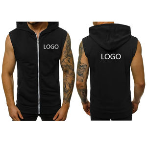Wholesale <b>Ribbed</b> Gym Zipper Tank Tops Custom Singlets <b>men's</b> Sports tank tops USA Size Stretchable <b>Men's</b> Tanktops Custom Logo - Product Image 1