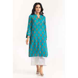 Camisa Jacquard Verde Teñida Modest para Mujer - Product Image 2