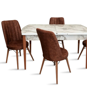 Mesa de comedor inteligente + 6 sillas Mesa extendida patas de madera maciza centro de mesa perfecto que une a las personas con elegancia - Product Image 1