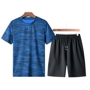 2025 été hommes Jogging vêtements de course respirant 100% coton t-shirts et shorts grande taille deux pièces vêtements ensembles - Product Image 5
