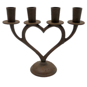 Decoración de eventos, soporte de vela de cuatro luces de aluminio, candelabros chapados en óxido para fiesta en casa y decoración de mesa - Product Image 6