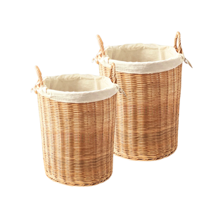 Cesta de lavandería de ratán de jacinto de agua versátil con asa para cocina, baño, organización de armario, organizador de lavandería - Product Image 1