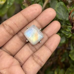 Lot de bagues tendance en gros, forme carrée, pierre de lune, bague sertie, bijoux, argent 925 plaqué, pierres précieuses, bagues tendance pour femmes - Product Image 3