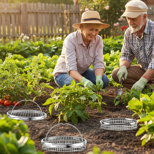 Composteur de jardin en acier inoxydable pour lombricompostage, 2 unités, pour déchets de cuisine et de jardin, à installer en terre - Product Image 5