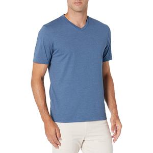 Camiseta de Algodón con Cuello en V para Hombre, Precio de Fábrica al por Mayor, Impresión de Logotipo Personalizado, Camisetas Básicas Lisas con Cuello en V para Hombre, Camisetas Lisas de Talla Grande OEM - Product Image 1